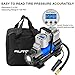 AUTOWN Air Compressor Pump, 12V DC Portable Digital Tire Inflator with Gauge 140W 120 PSI, 4 Display Units, Auto Shut-Off for Overheat Protection