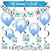 ARTIT Baby Shower Boy Blue Decorations Set Party Decor Bundle Supplies Kit with the Hottest Favors - It's a Boy Theme Banner Balloons Mommy Sash Elephant Cards Foil Swirls Large Acrylic Gift Pacifiers
