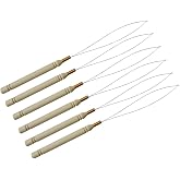 6 Pcs Hair Extension Loop Needle Threader Wire Pulling Hook Tool Micro Rings Nano Beads Device Tool for Hair or Feathers Extensions