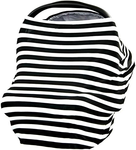 Hencu Baby Car Seat Canopy Nursing Breastfeeding Cover Scarf Stretchy Carseat Covers Universal 4 in 1 Multi-Use Infant Carseat Canopy Covers