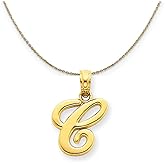 The Black Bow 14k Yellow Gold, Mimi, Sm Script Initial C Necklace
