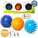 Foot Massage Ball Set - Spiky Massager Balls for Deep Tissue, Trigger Point, Feet, Back, Hand, Muscles, Myofascial, Plantar Fasciitis That Massages Away Stress &Tension - Bonus: Reflexology Chart