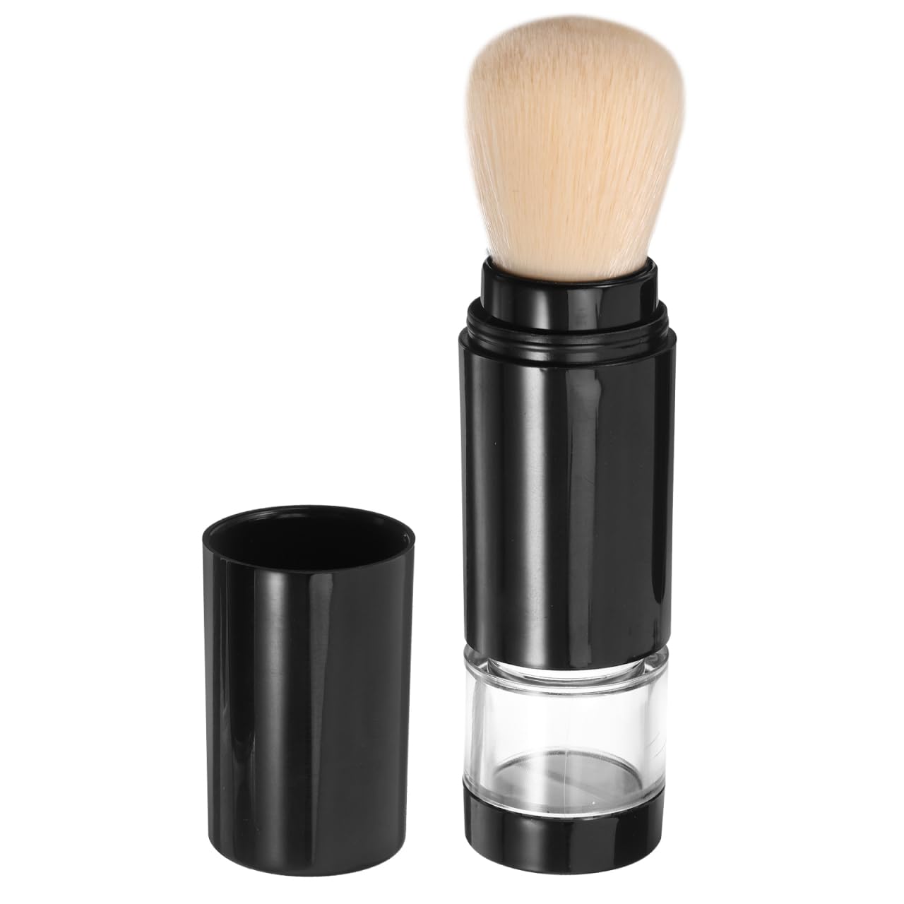 Healeved Automatic Powder Makeup Brush Portable Refillable Blush Brush for Loose Powder Face Cosmetics Tool with Comfortable Handle