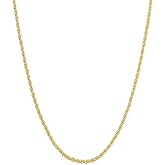 GOLDPAR 14k Yellow Gold Solid Rope Chain Necklace for Women and Men Jewelry with Lobster Clasp