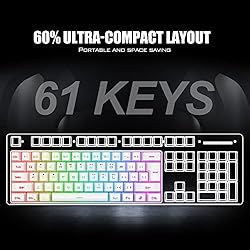 RedThunder 60% Gaming Keyboard, RGB Backlit