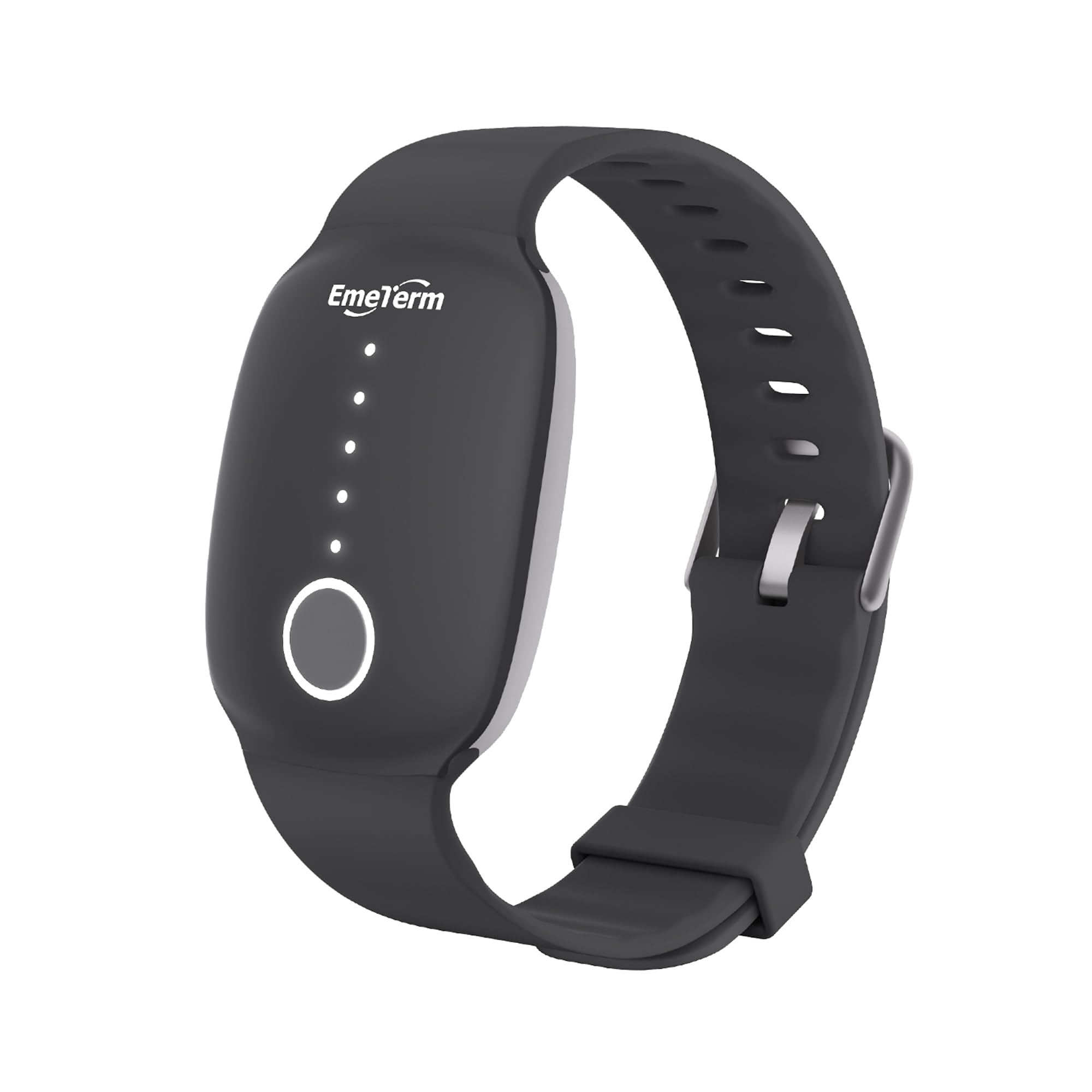 EmeTerm Fashion Relieve Nausea Electrode Stimulator Morning Sickness Motion Travel Sickness Vomit Relief Rechargeable No Gel Drug Free Wrist Bands Without Side Effects (Black)