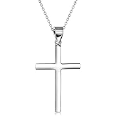 POPLYKE Cross Necklace 925 Sterling Silver Cross Pendant for Men Women