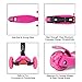 ChromeWheels Scooters for Kids, Deluxe Kick Scooter Foldable 4 Adjustable Height 150lb Weight Limit 3 Wheel, Lean to Steer LED Light Up Wheels, Best Gifts for Girls Boys Age 3-12 Year Old, Pink