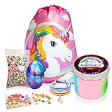 Unicorn Gifts - Premium 10oz Unicorn Slime + 6 Bonus Extras - Galaxy Egg, Eyes&Nose, Foam Balls, Fruit Slices, Unicorn Bracelet and Gift Bag Unicorn Gifts for Girls Unicorn Party Supplies Unicorn Toys