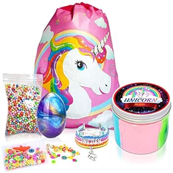 Unicorn Gifts Premium 10oz Unicorn Slime 6 Bonus Extras Galaxy Egg Eyesnose Foam Balls Fruit Slices Unicorn Bracelet And Gift Bag Unicorn