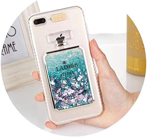 Luxury Bling Stars Dynamic Liquid Quicksand Clear Phone Case for iPhone X Max XR 7 8 6 6S Plus 5 5S SE Cover Led Flash Light Up,Blue,for iPhone 6 6S