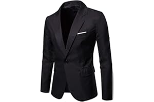 Cloudstyle Mens Casual Slim Fit Suit Jacket 1 Button Daily Blazer Business Sport Coat Tops