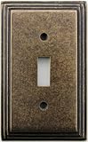 Classic Accents Deco Aged Antique Brass One Gang Toggle Light Switch Wall Plate