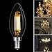 LuminWiz Candelabra LED Bulbs, 4W 2700K E12 Base LED Filament Chandelier Candle Light Bulbs 40W Equivalent, Warm White, 6-Pack