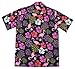 Hawaiian Shirt for Mens Flamingo Short Sleeve Beach Aloha Shirt Black L