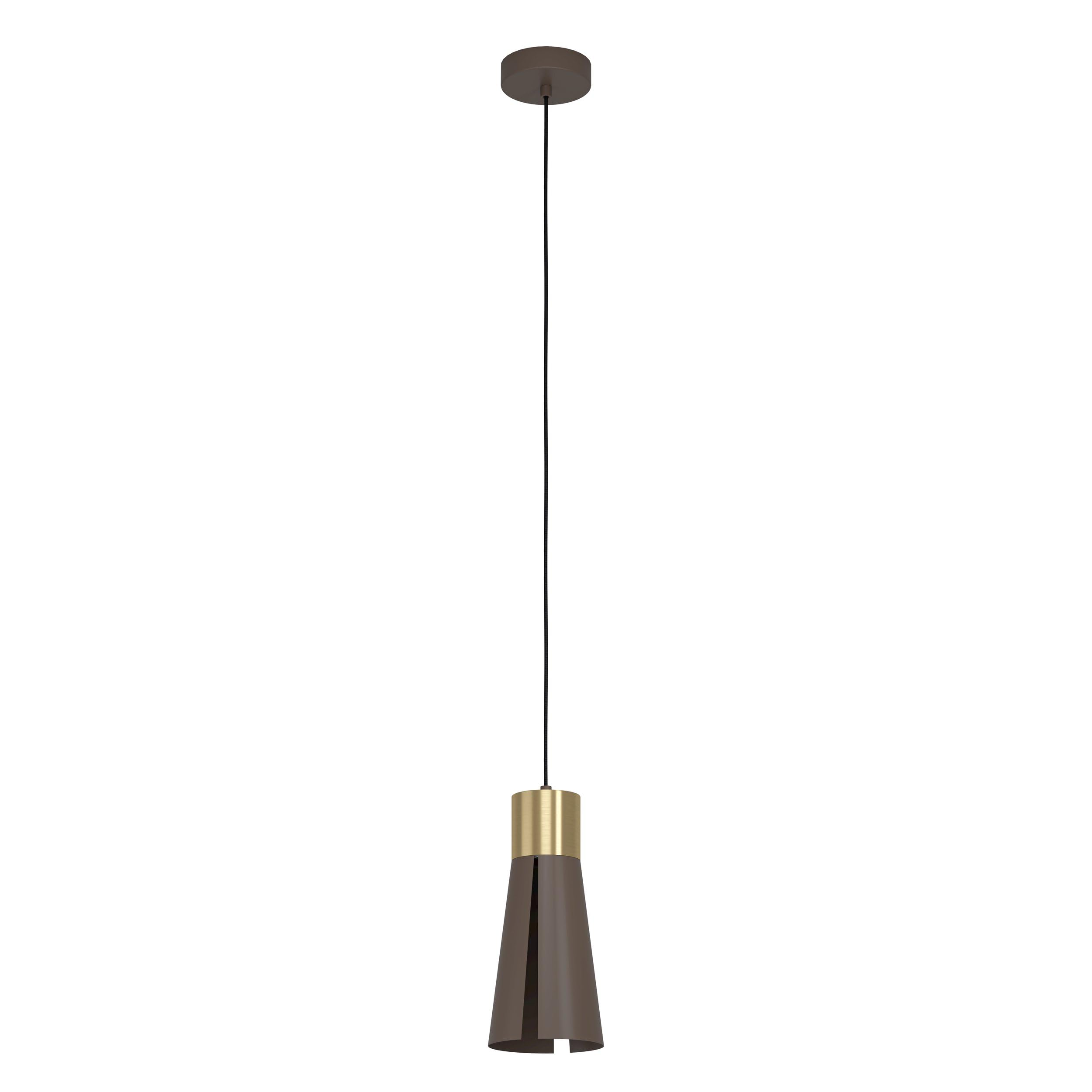 Eglo LED Pendant Lighting Losalomas, Elegant Ceiling Light Fitting Made of Metal in Mocha Colour and Brass, Hanging lamp for Dining and Living Room, Warm White, GU10 Socket