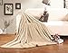 Elegant Comfort Micro-Fleece Ultra Plush Luxury Solid Blanket, King, Cream
