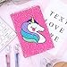 Chaungdi 2 Pieces Sequin Reversible Notebook Flip Journal Notebook with Unicorn Pattern and Unicorn Pen (Pink)