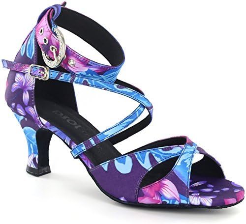 DSOL Latin Sandal DC1616-1 Heel 2.2" (7.5, Floral)