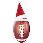 Christmas Football Ornament with Santa Hat, Glass Blown 2026 Christmas Ball Ornaments for Christmas Tree Decoration, Christmas Sports Ornaments Balls for Xmas Gift Holiday Party Tree Decoration