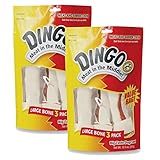 Dingo Large Meat Wrapped Rawhide Bone, 6-count