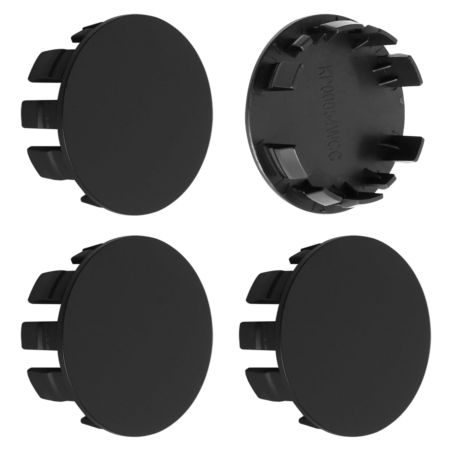 View 1 of 2.4Inch 62MM Wheel Center Caps, Pack of 4 (Matte Black, Outer 62MM, Inner 56MM, Easy DIY Installation)