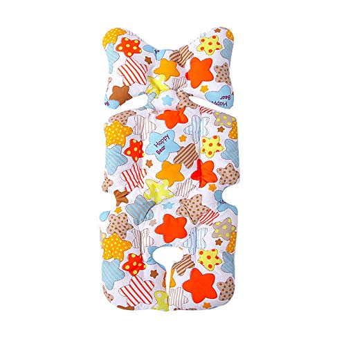 Eyands Baby Head Body Support Stroller Cushion - Comfortable Car Seat Insert Cushion, Baby Pushchair Seat Liners Create Support for Tiny Baby In Car Seat, Pram, Pushchair,Baby Carrier(Colourful Star)