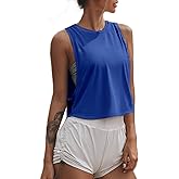 Sanutch High Neck Athletic Tops Womens Workout Tank Tops Cropped Muscle Tank for Women