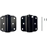 QCAA Heavy Duty Adjustable Spring Hinge, Thicker, 3", Black,Made in Taiwan, 2 Pack
