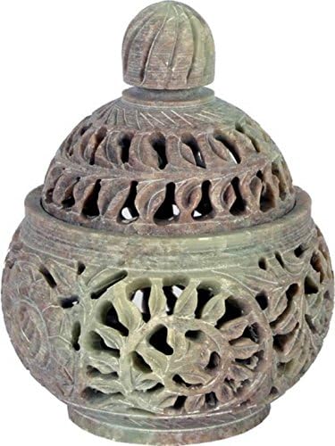 Stone Marble Candle Holder (Brown, Pack of 1)