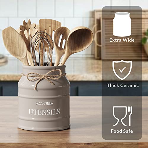 Barnyard Designs Ceramic Farmhouse Kitchen Utensil Holder for