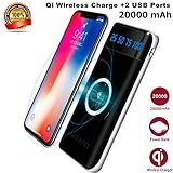IPhone X Wireless Charger Power Bank,KUPPET 20000mAh External Battery Charging Pack Portable Charger Battery Pack Portable Charger for iPhone X,iPhone 8,Samsung Galaxy S9/S8/S7 Note 8