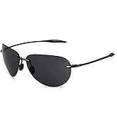 JULI Sports Sunglasses for Men Women Tr90 Rimless Frame for Running Fishing Golf Surf Driving MJ8009