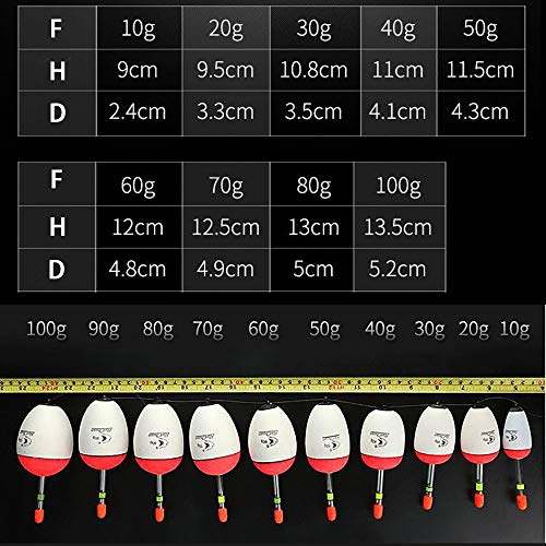 Angelposen, EVA, leuchtend, 10–100 g, für Meeresangeln, Karpfenausrüstung, 10 Größen zur Auswahl – Bild 6