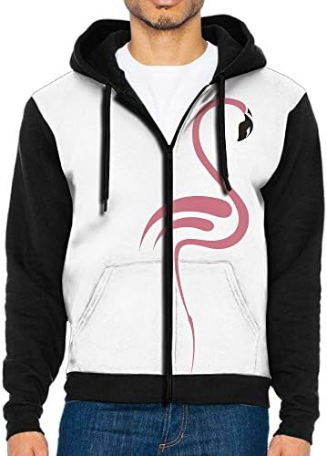 Genieve Lopez Men's Zip Hoodie Sweatshirt Hat Pockets Flamingo Cartoon Graphic Contrast Raglan Jacket 3D