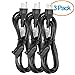 Aurum Cables Extension Cord 6 Feet - 16 AWG SJTW Heavy Duty Power Cord - 3 Prong Cable 125 Volts 13 Amp NEMA 5-15P to NEMA 5-15R ETL Listed - Indoor Outdoor Extension Cord in Black - 3 Pack