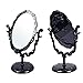 Black Butterfly Desktop Mirror Rotatable Gothic Small Size Rose Makeup Stand
