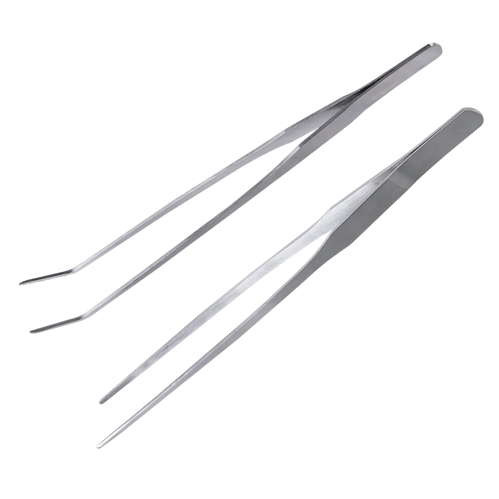 Saim 10.5 Inch Stainless Steel Tongs Tweezers,Heavy Duty Tweezer for Cooking Crafting Repairing Aquarium Tool 2Pcs
