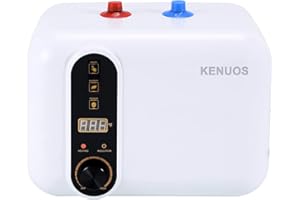 KENUOS 2.6 Gallon Hot Water Heater Electric LED Display Under Sink Water Heater Plug in 110V Mini Tank Water Heater on Demand,1500W Under Counter Cupboard, Rv Small Water Heater Safety Vavle