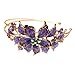New purple Crystal Rhinestone gold tone metal big Flower design Headband #1212