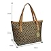 Micom Casual Signature Printing Pu Leather Tote Shoulder Handbag with Metal Decoration for Women (Coffe C)