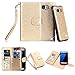 Galaxy S7 Edge Case, TabPow 10 Card Slot - [ID Slot] Wallet Folio PU Leather Case Cover with Detachable Magnetic Hard Case for Samsung Galaxy S7 Edge Case, Glitter Gold