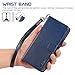 Arae Case for iPhone 11 PU Leather Wallet Case Cover [Stand Feature] with Wrist Strap and [4-Slots] ID&Credit Cards Pocket for iPhone 11 6.1 inch 2019 Released (Blue)