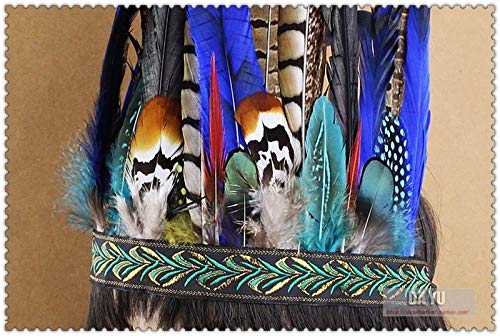PULLANDSMILES Indian Sheikh Wild Africa Exaggerated Feather Headdress Indian War Bonnet Costumes Hand Made Costume Native American Headwear