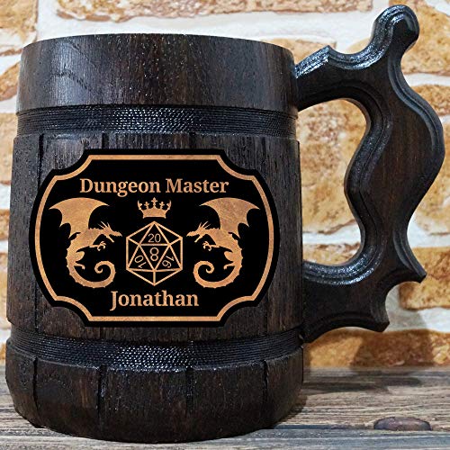 Dungeon Master Beer Mug, Dungeons & Dragons Beer Stein, Gamer Gift, Personalized Beer Stein, DnD Tankard, Custom Gift for Men, Gift for Him