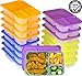 16 Pack - SimpleHouseware 3-Compartment Heavy Duty Bento Lunch Meal Prep Container Boxes, 36 ounces, 4 Color