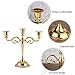 ZJchao 3 Arms Candle Holder, 2 Pcs Metal Gold Silver 3 Branches Candle Stick Stand European Style Candelabra for Dinner Wedding Home Decor (Gold)