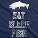 Youth Eat Sleep Fish T Shirt Funny Fishing Tee Cool Graphic Fun Crazy for Kids Funny Children's Apparel Cool Fishing Short Sleeve Novelty Tees for Kids Navy M