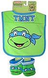 Nickelodeon TMNT Teenage Mutant Ninja Turtles Green Bib and Socks Set - Infant Boys One Size [5013]