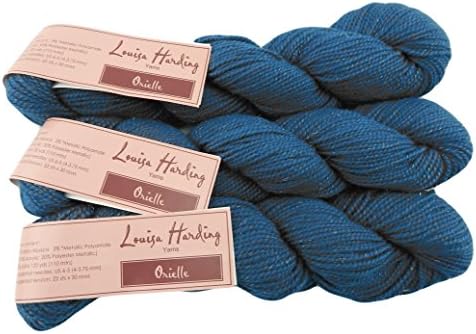 3 Hanks Louisa Harding Orielle Baby Alpaca Blend DK Light Worsted Color Sapphire Blue
